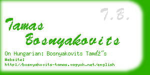 tamas bosnyakovits business card